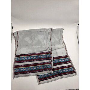 Demaro Scarf Grey Multicolor 8x57in Patterned Lightweight